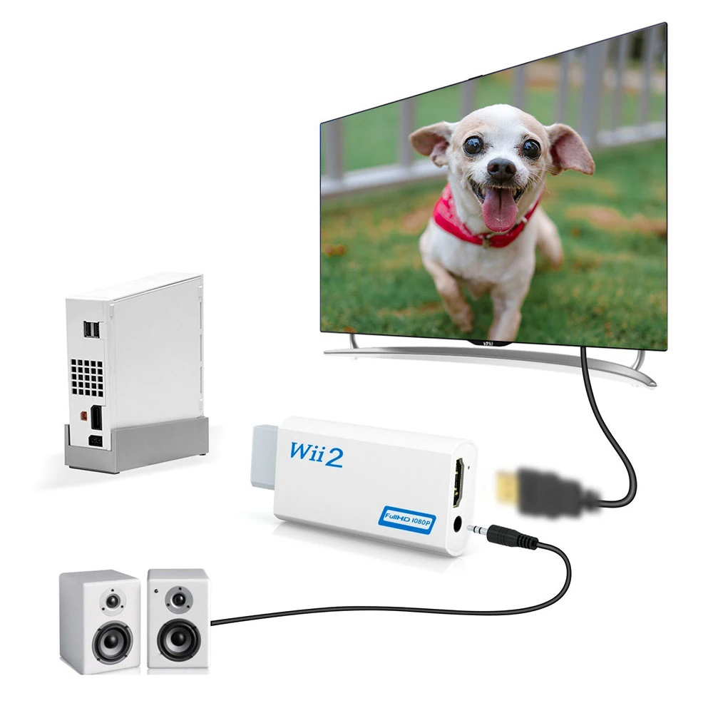 Adaptador convertidor compatible con Wii a HDMI Full HD 1080P, convertidor compatible con Wii2HDMI, Audio de 3,5mm para pantalla de Monitor HDTV de PC - imagen 5