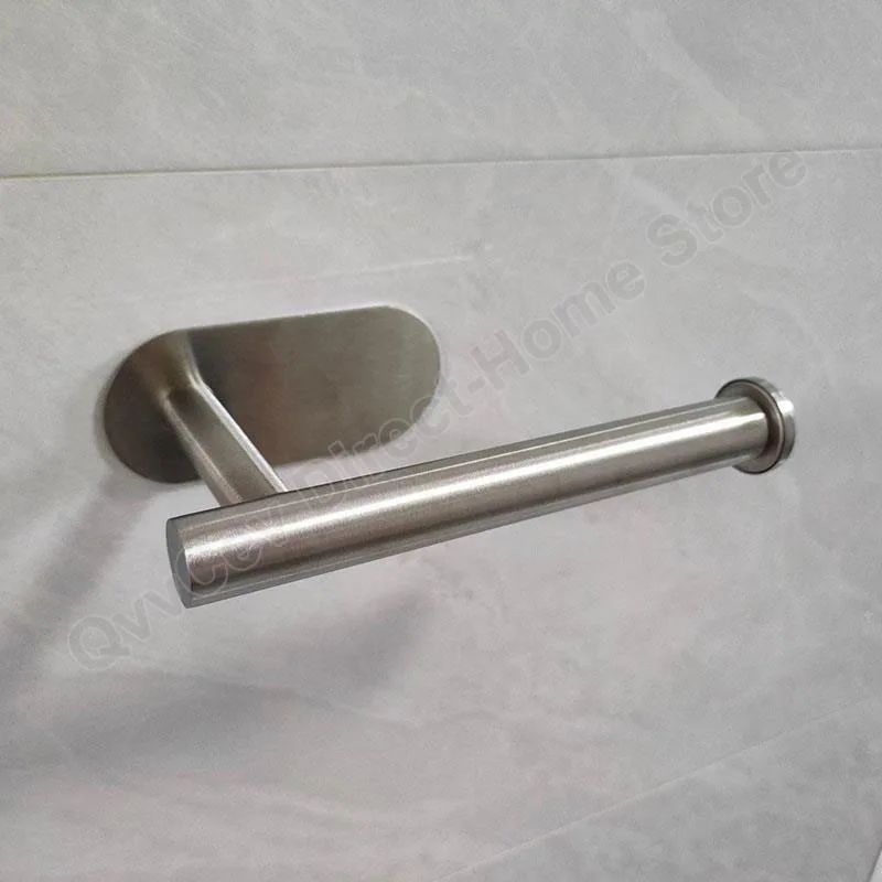 Accesorios autoadhesivos para pañuelos de baño, rollo de papel higiénico de acero inoxidable, soporte para papel de cocina, organizadores, estante sin perforaciones - imagen 4