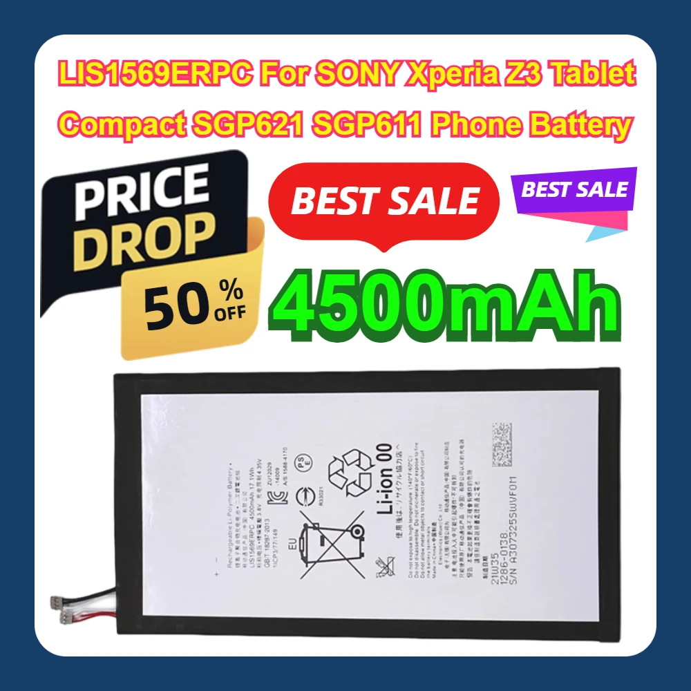 LIS1569ERPC para SONY Xperia Z3 Tablet compacto SGP621 SGP611 teléfono 4500mAh batería