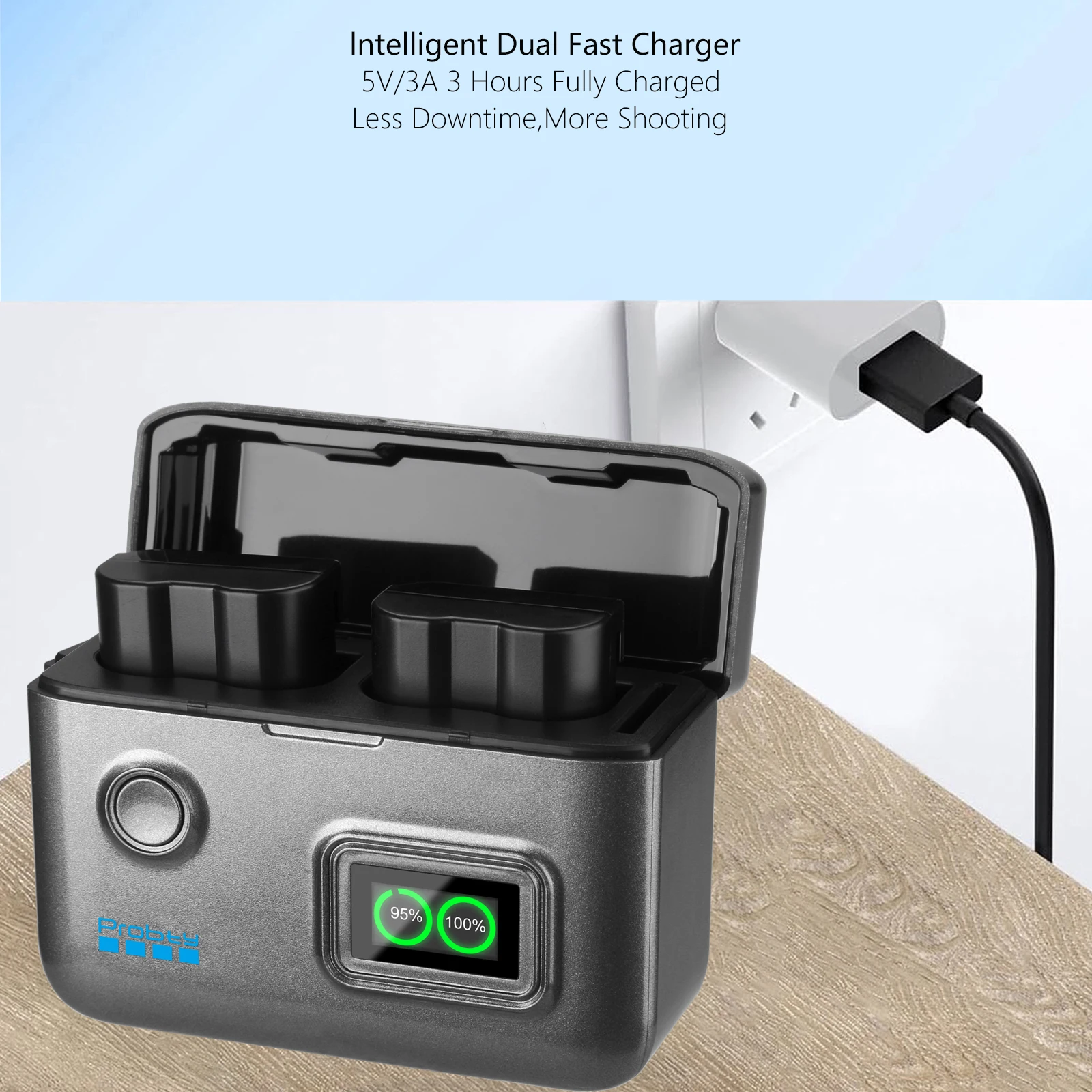 Batería de EN-EL15C de 2800mAh y cargador rápido de 2 ranuras de 15W para Nikon Z8 ZR Z7II ZF Z6III Z7 Z6II Z6 D850 D810A D7500 D750 D7200, D7100 - imagen 4