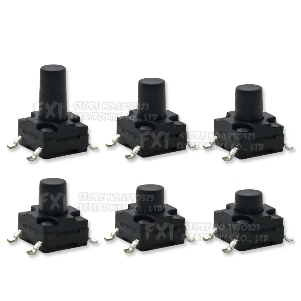 20 piezas 6X6 PCB táctil Mini interruptor de botón SMD DIP 4pin Micro interruptor 6*6*4,3/5/6/7/8 Mm 6x6*4,3mm 5mm 6mm 7mm 8mm impermeable - imagen 3