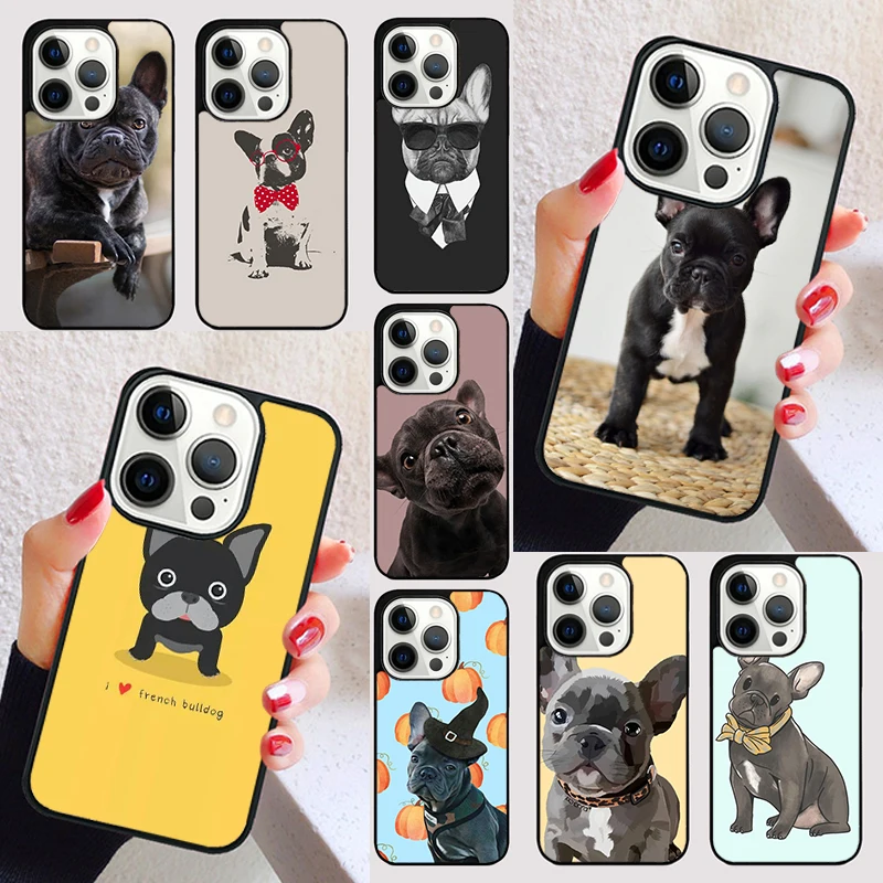 Funda de perro Bulldog Francés Pug para iPhone 17 Air 15 16e 13 12 11 14 Pro Max Max Plus funda de teléfono coque Shell