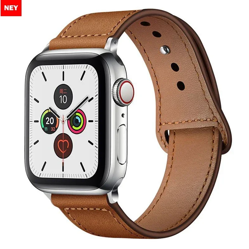 Correa de cuero para Apple watch 10 46mm banda Ultra 2 49mm 44mm 40mm 42mm pulsera deportiva iWatch serie 9 8 7 5 6 se 41mm/45mm - imagen 3
