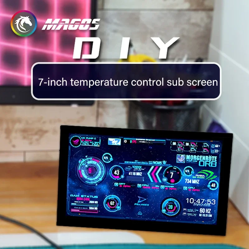 7 pulgadas HD PC pantalla secundaria táctil 4k Monitor pantalla CPU 1920*1200 Detector de datos de temperatura Aida64 IPS 1024*600 - imagen 5