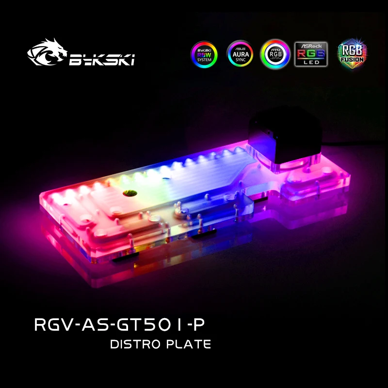 Placa de distribución BYKSKI para ASUS TUF GAMING GT501, carcasa de ordenador/3 pines, 5V, D-RGB, bomba DDC combinada, solución de canal de agua fría - imagen 4
