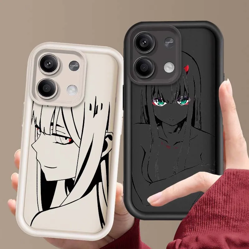 Zero Two Anime para Redmi Note 14 13 12 11 12R 12R 11T Pro Speed Plus 5G Eye Ladder funda de teléfono