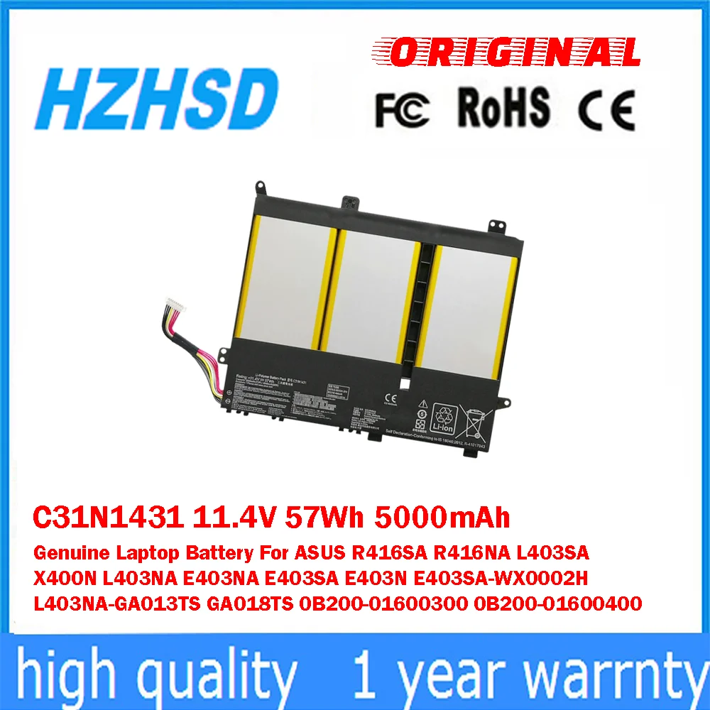 C31N1431 11,4 V 57Wh 5000mAh batería genuina del ordenador portátil para ASUS R416SA R416NA L403SA X400N L403NA E403NA E403SA E403N E403SA-WX0002H