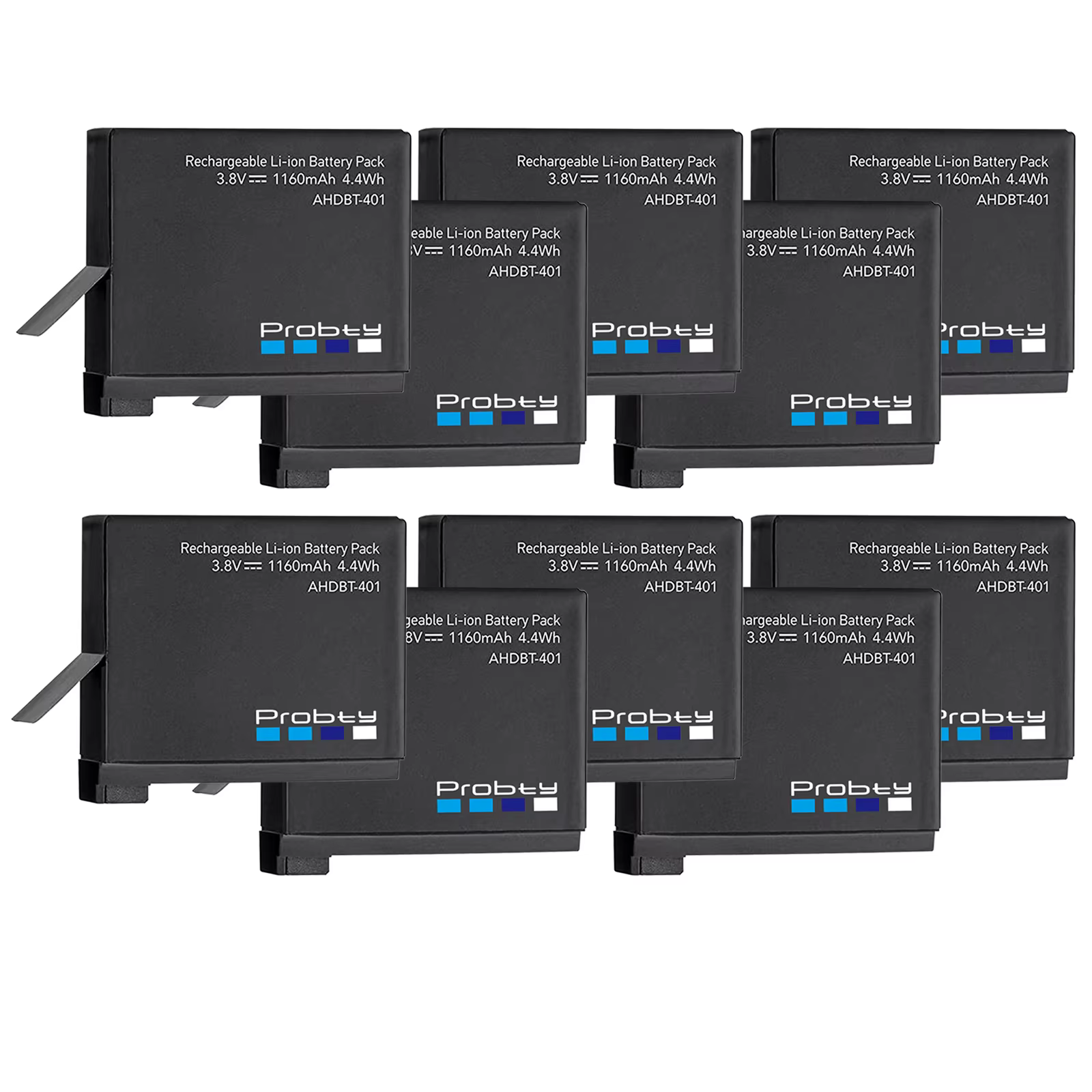 Batería recargable para Cámara de Acción Gopro Hero 4, batería recargable para Cámara de Acción, color negro/plateado, AHDBT-401