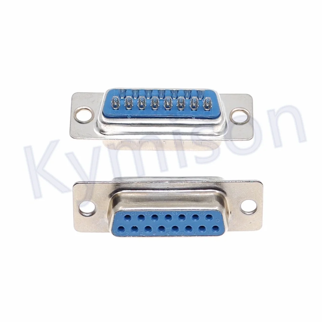 10 Uds RS232 DB15 15 pines hembra/macho 2 filas tipo soldadura enchufe D-SUB conector de enchufe macho cubierta de carcasa de montaje de plástico - imagen 2