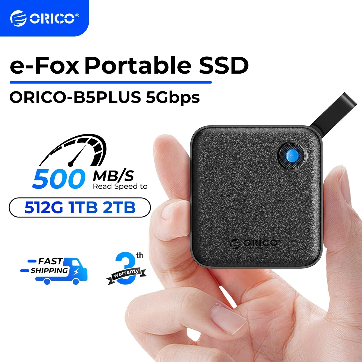ORICO Unidad de estado sólido externa portátil Disco duro externo USB 3.2 Gen2 SSD para iPhone 15/Pro Windows Mac Ligero