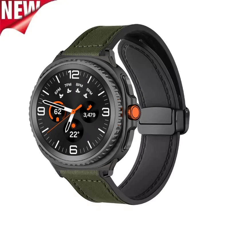 Correa de silicona de cuero para Samsung Galaxy Watch 8, pulsera de 44mm y 40mm para Galaxy Watch8, accesorios clásicos - imagen 2