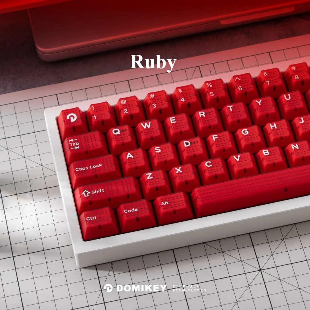 DOMIKEY-Tapa de teclado rubí, accesorio de teclado mecánico personalizado, perfil de cereza, 145 teclas, ABS - imagen 2