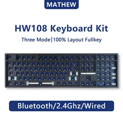 HW108 Teclado Mecánico Inalámbrico RGB 108 Teclas 3 Modos Hot‑Swap