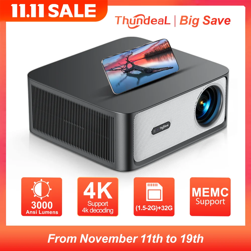 ThundeaL 1080P proyector WiFi Full HD proyector TD98Pro Android 4K Video película TD98 Pro Smart TV teléfono cine en casa haz proyector portátil 4k proyector proyector portátil proyectores 4k proyector 4k proyectores - imagen 2