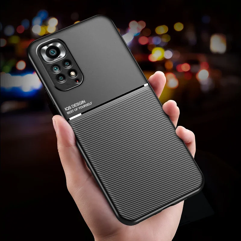Para Xiaomi Redmi Note 11 4G Global funda de cuero de lujo con soporte magnético para coche funda de teléfono con placa Redmi Note11 contraportada - imagen 5