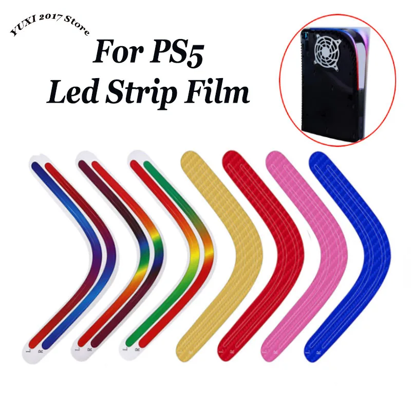 Pegatina degradado de arcoíris, barra de luz LED para PS5, calcomanías autoadhesivas, accesorios de juego, barra de luz de Host