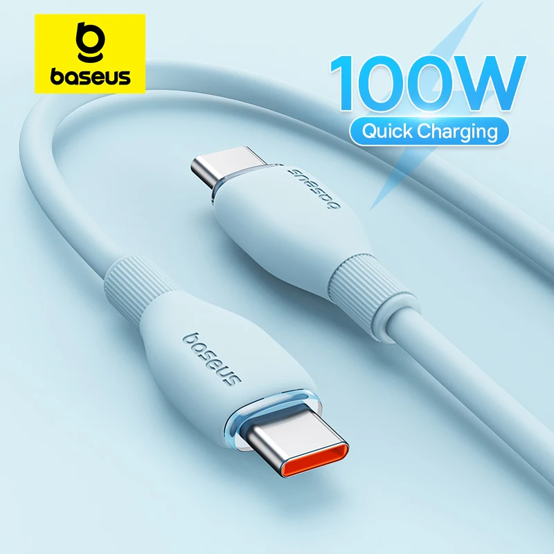 Cable Baseus USB C de 100W para iPhone 16 15 Cable de carga rápida para Samsung Xiaomi Huawei Macbook Cable de datos Cable de carga TPE suave - imagen 2