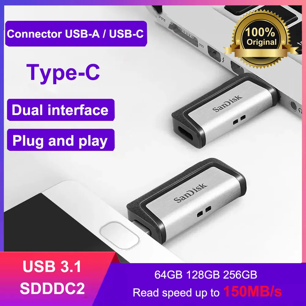 Pendrive USB Sandisk Ultra Dual OTG para Android, alta velocidad - imagen 4