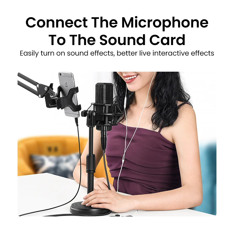 UGREEN-Cable HiFi de Audio XLR a 3,5mm, conector hembra a Mini Jack, Aux Mic, para videocámaras DSLR, cámaras y ordenador - imagen 3