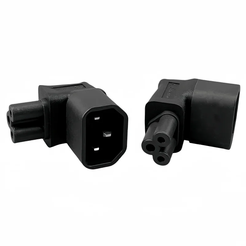 Adaptador de conector de ángulo de fuerza macho a hembra para cargador de portátil, convertidor en ángulo IEC320 C14 macho a C5/C7 hembra - imagen 3