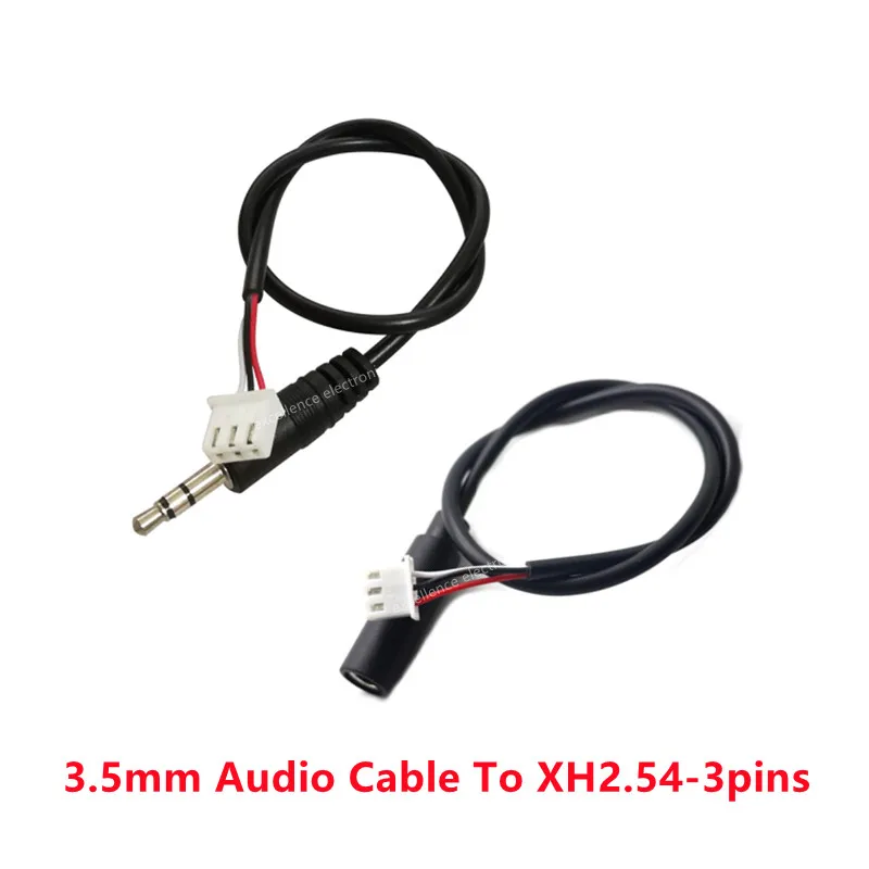 1 unidad de Cable de Audio auxiliar Jack 3,5mm de 30cm a Terminal XH2.54 3p macho a macho hembra Cable de Audio estéreo de 3 núcleos amplificador línea extendida