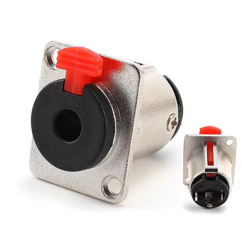 Enchufe de altavoz, conector hembra de Audio de 6,35mm, montaje en Panel, conector Xlr con bloqueo, colores negro y plateado - imagen 2