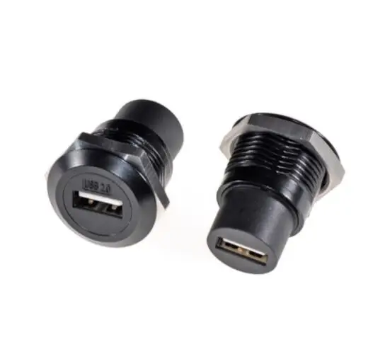 Conector de montaje en Panel de chasis de forma redonda USB 2,0 3,0 hembra a través del cable de datos de extensión de enchufe - imagen 5