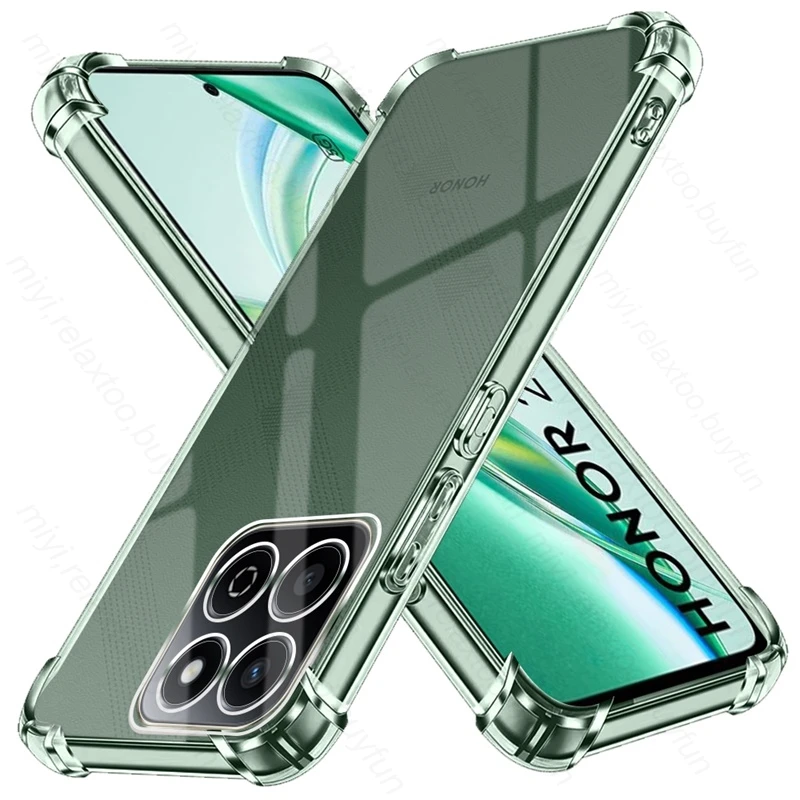 Funda de silicona transparente anticaída para Huawei Honor X5B X6 X6S X6A X7 X7A X7C X8 X8A X8C Honor 200 Funda transparente inteligente