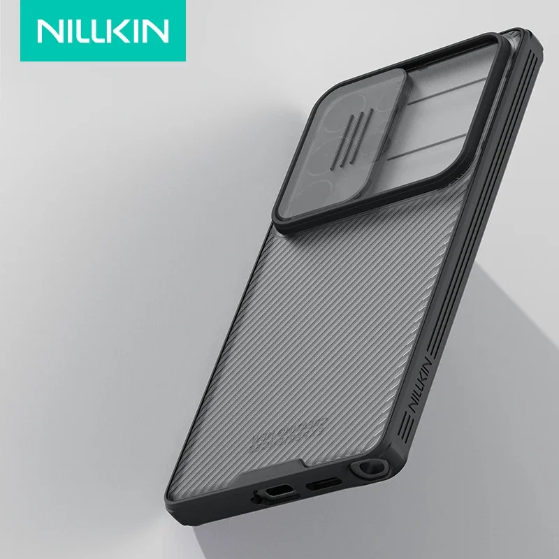 NILLKIN para Samsung Galaxy S25 Ultra funda CamShield Pro transparente negro cámara cubierta deslizante bordes suaves protección contraportada - imagen 3