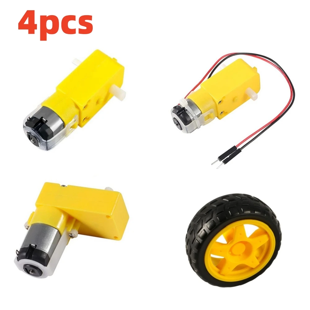 4 Uds TT Motor inteligente coche Robot engranaje Motor rueda Kit 3-6V DC engranaje eléctrico TT Motor L forma doble eje inteligente para coche Robot - imagen 2