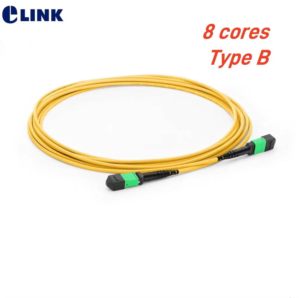 Cable de conexión de fibra óptica MPO, 8 núcleos monomodo tipo B SM, cable redondo macho hembra, 1M, 3M, 5M, 10m, 15m, 20m, puente MPO/APC ftth 8C, 3mm