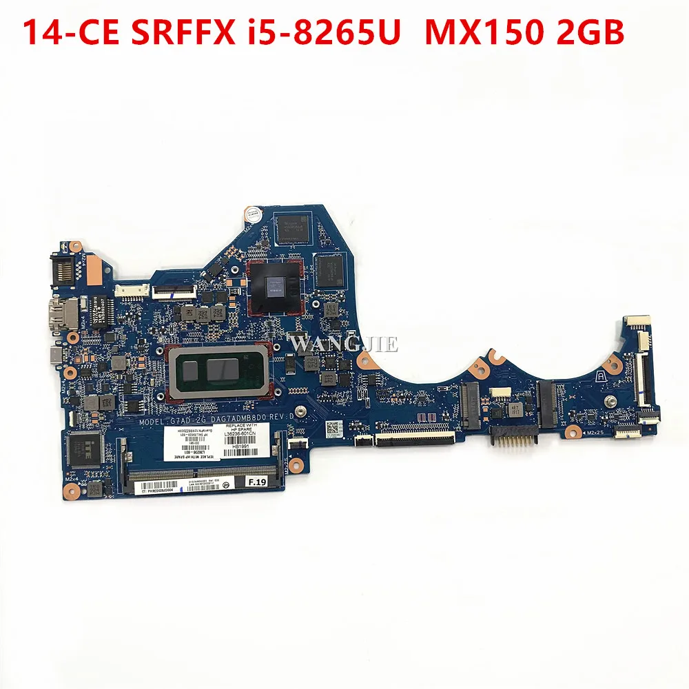 WANGJIE para HP 14-CE TPN-Q207 placa base G7AD DAG7ADMB8D0 L36236-601 L36236-001 SRFFX i5-8265U MX150 2GB