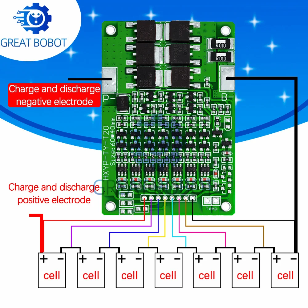 Placa de protección de batería de litio 7S 25,9 V 29,4 V 7S 18650, protección equilibrada de carga y descarga, límite de corriente de 15A