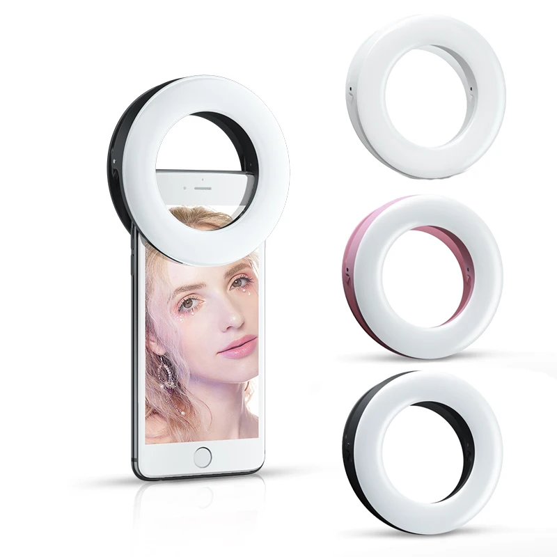 Anillo de luz LED para Selfie, novedad, iluminaciones de maquillaje, lámpara Led para Selfie, teléfonos móviles, foto, luz nocturna, lámpara recargable, anillo para Selfie - imagen 2