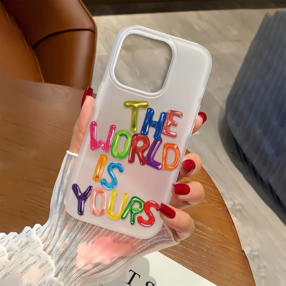 Funda de teléfono con letras en inglés Simple, funda protectora para teléfono, fundas de teléfono para iPhone 16 15 14 13 12 11 Pro Max X - imagen 2