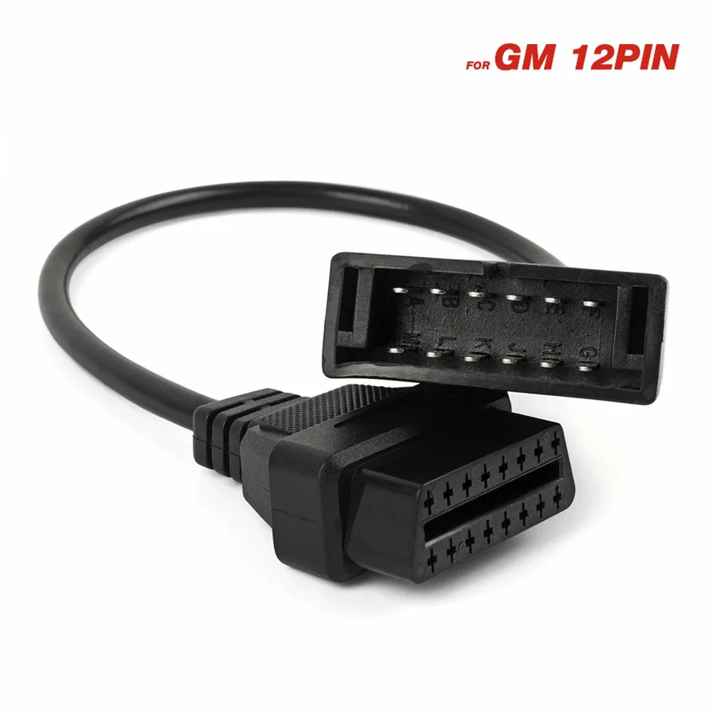 Para conector macho GM de 12 pines a conector hembra OBD2 de 16 pines Cable de diagnóstico de extensión OBD OBD2 Cable OBD1 OBD 2 adaptador OBD2
