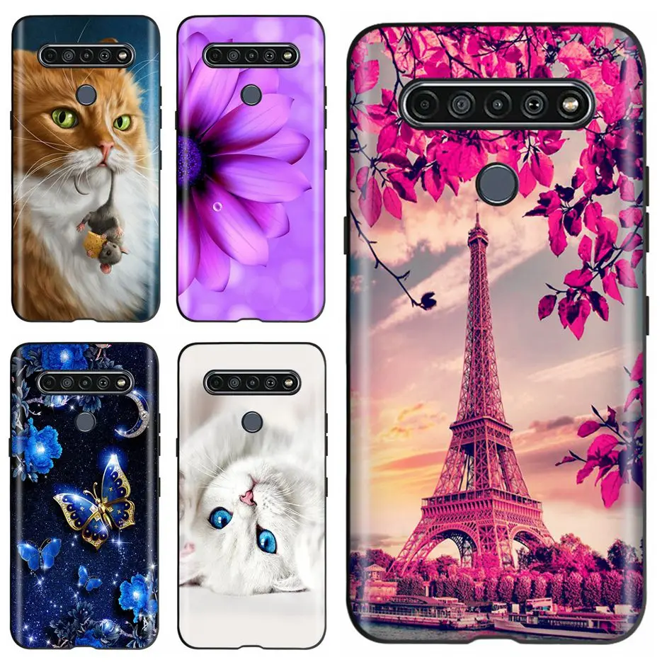 Para LG K61 2020 funda lindo gato mariposa silicona suave a prueba de golpes funda de teléfono para LG K61 K 61 Fundas funda LGK61 Coque 6,53 ''Cubierta