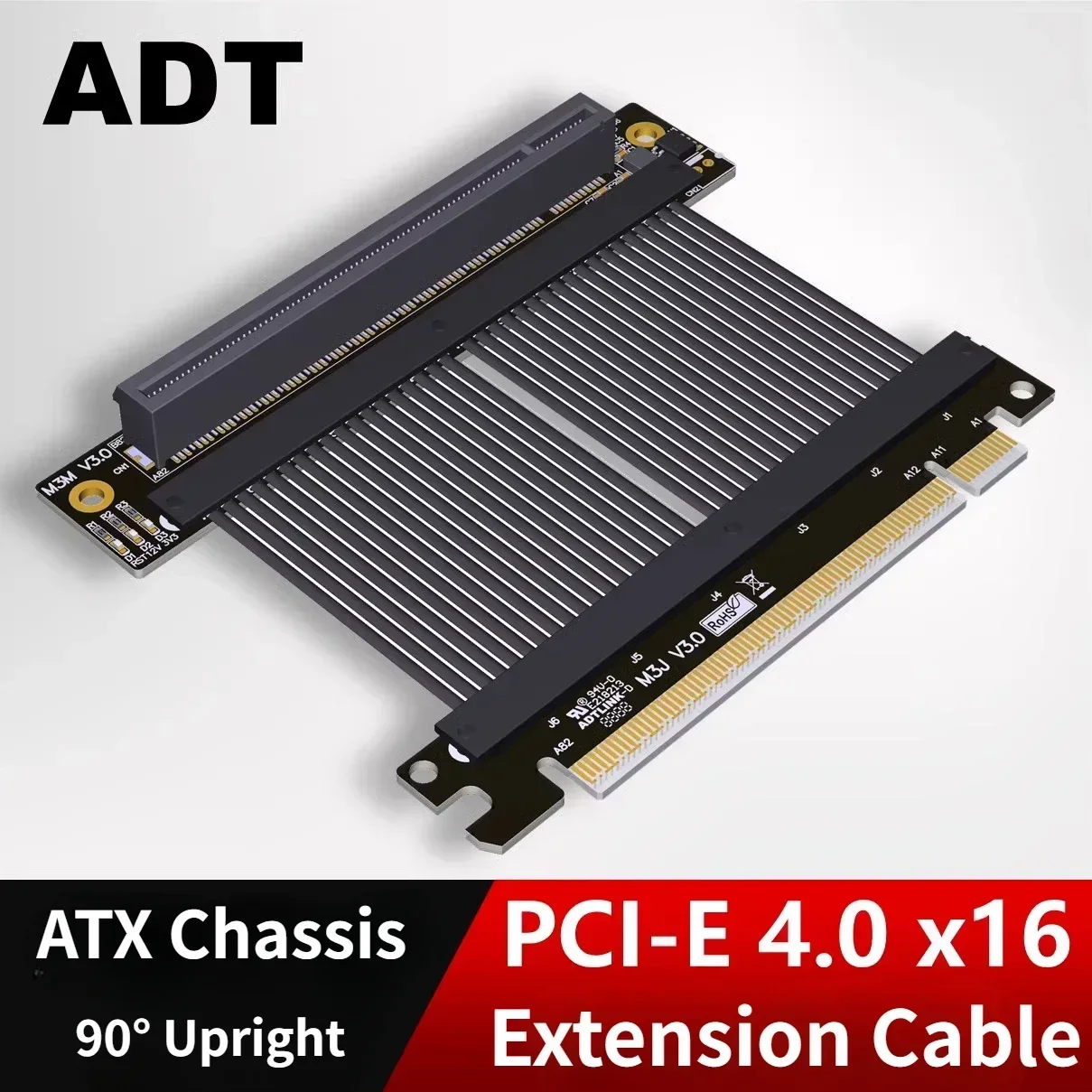 Cable elevador PCI para tarjeta de Cable Flexible EXPRESS 16x Cable adaptador de puerto de extensión de alta velocidad PCI-E 4,0 X16 Riser para 90 ° 180 ° GPU - imagen 3