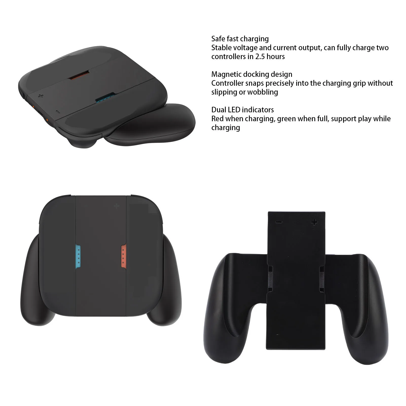Empuñadura de carga para Switch 2, cargador de controlador Joy-Con, soporte de mango multifunción, adaptador de agarre de base de carga USB A a tipo C - imagen 2