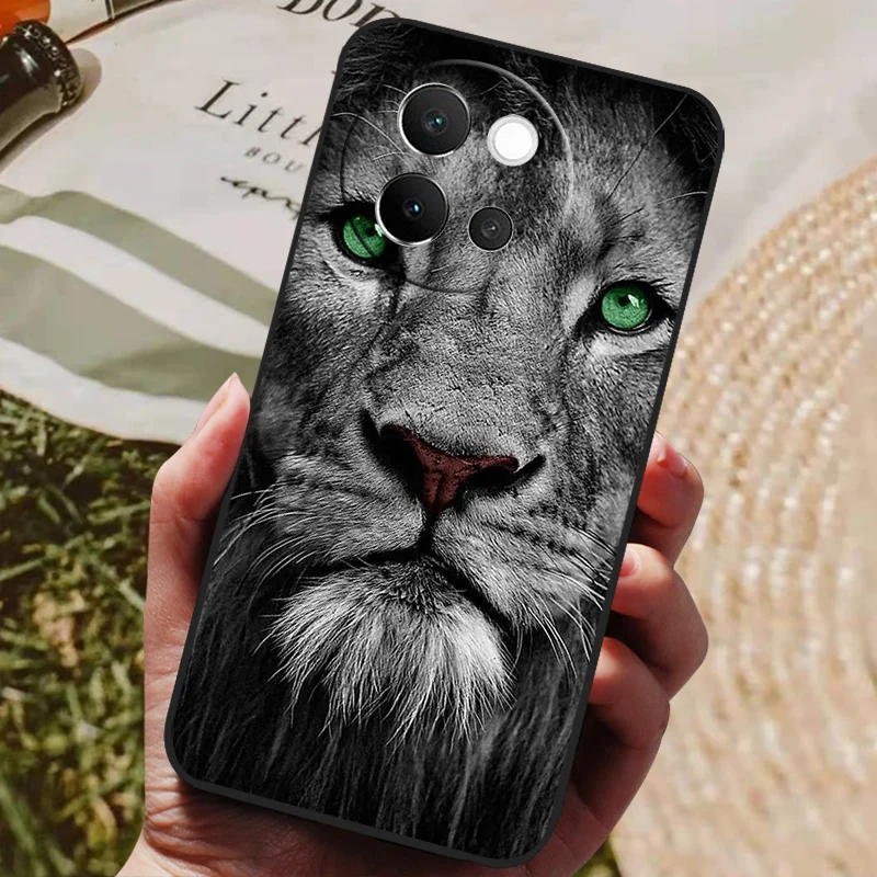 Para VIVO V40 Lite 5G funda de silicona suave parachoques negro TPU para Vivo V40 Lite 5G fundas de teléfono V40Lite fundas traseras a prueba de golpes - imagen 3