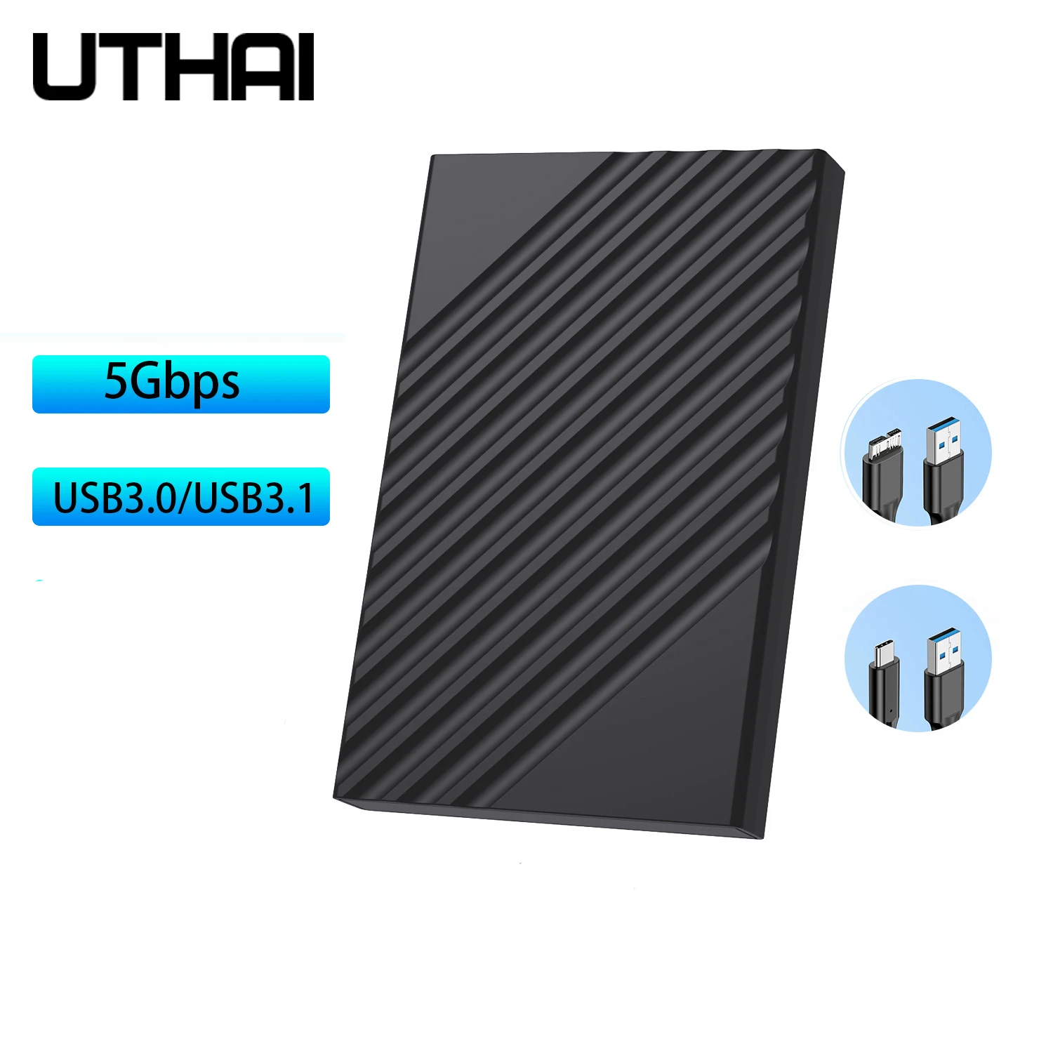 UTHAI Z200 Caja de disco duro portátil de 2,5 pulgadas USB 3.0/3.1 Caja de unidad mecánica desmontable con transmisión estable de 5 GBPS