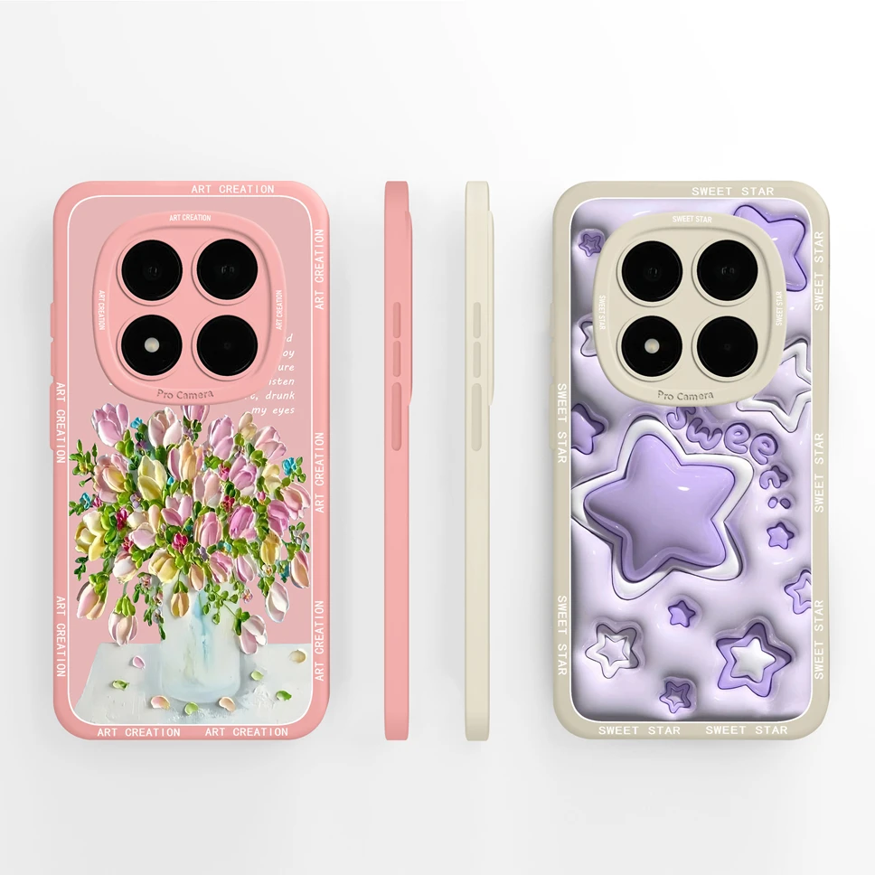 For Redmi Note 15 Pro Plus 5G Case Simple Flowers Patterns Soft Silicone Full Coverage Phone Shell For Redmi Note 15Pro+ Bumper - imagen 2