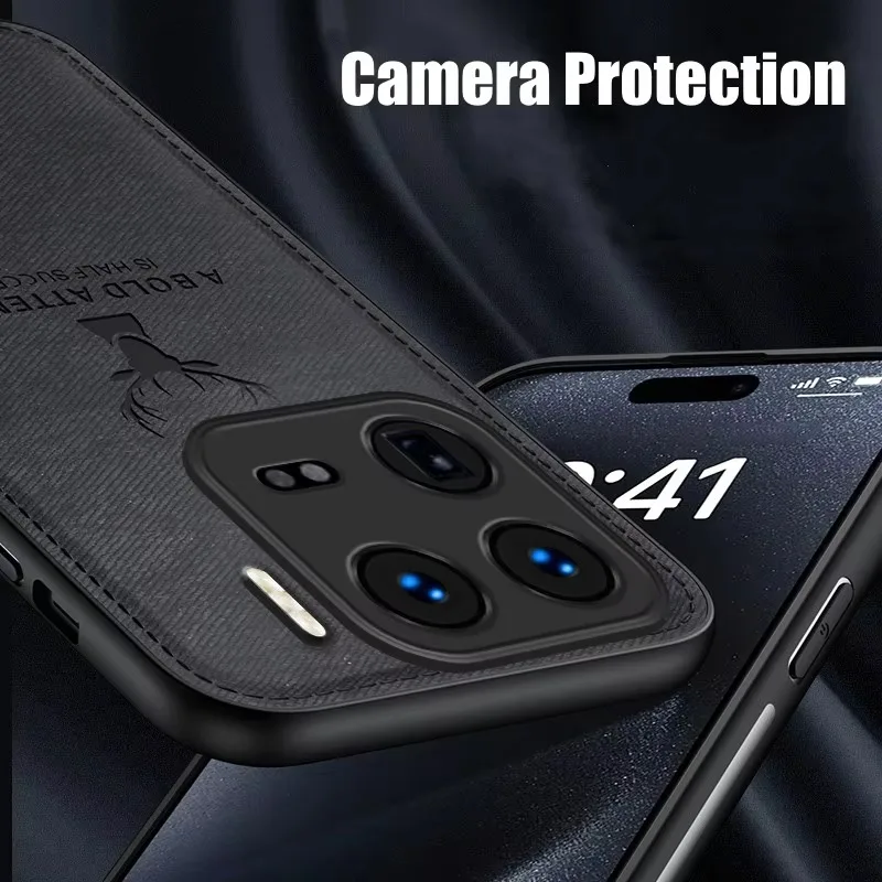 Funda de protección completa de cuero de tela de ciervo para Xiaomi 14 14T 13 funda de teléfono Ultra a prueba de golpes - imagen 5
