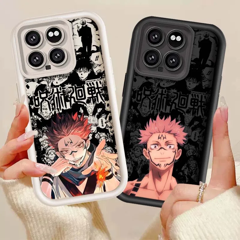 Jujutsu Kaisen Yuji Sukuna funda para Xiaomi Mi 17 15 14 13 12 11 12T 13T 14T Pro Max Lite NE 5G caja de teléfono con escalera ocular