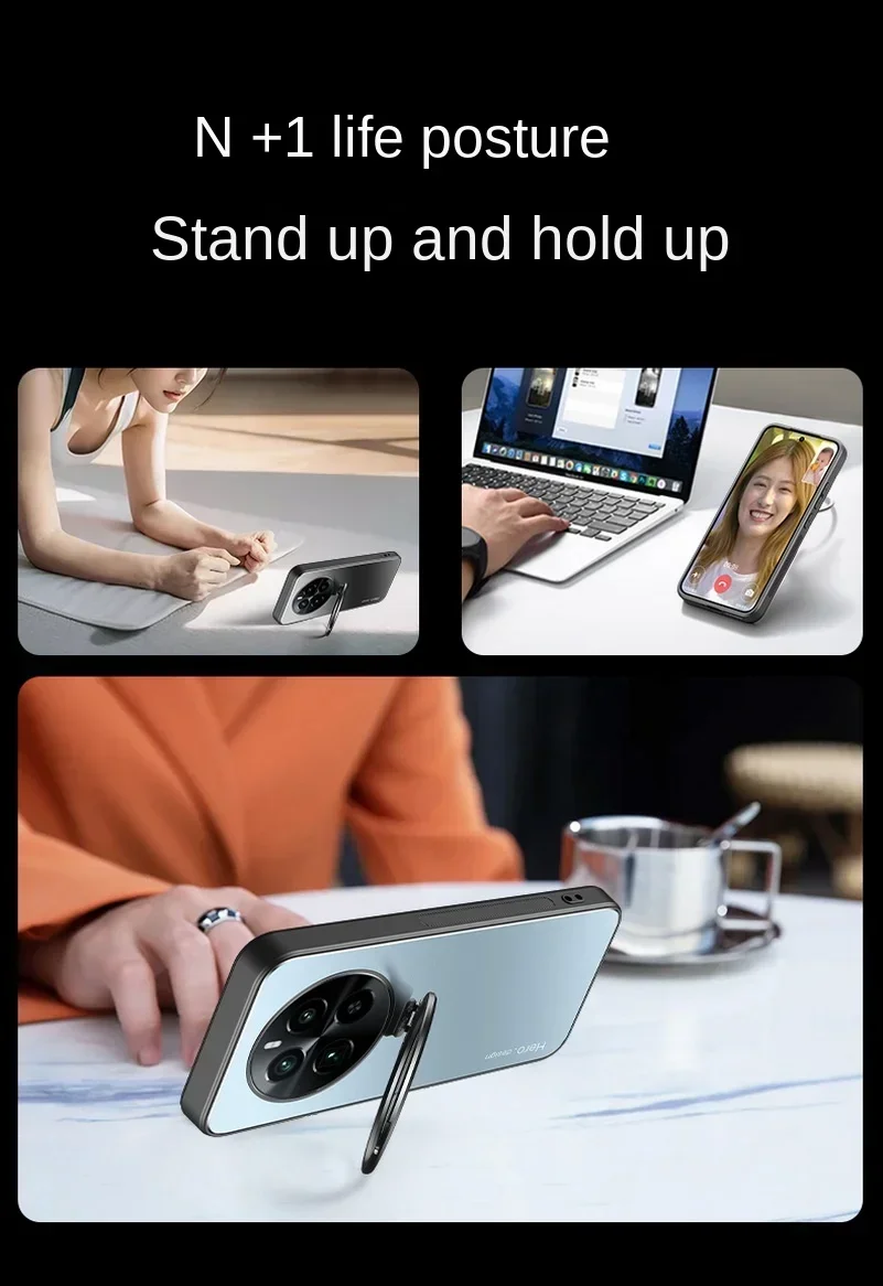 Para Oneplus 13 13R 5G lente de Metal ultrafina cubierta de soporte de cámara para One Plus 12 1 + 13 funda de protección mate a prueba de golpes con soporte - imagen 4