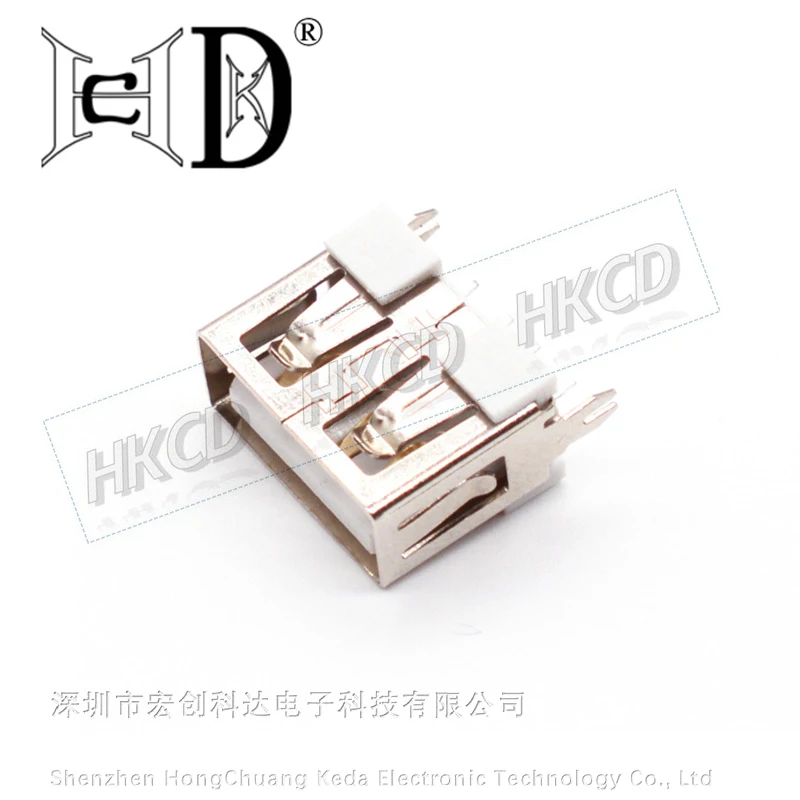 5 uds cuerpo corto USB inserción directa vertical A-hembra AF 10,0 H 180 grados pegamento blanco 2,0 interfaz USB conector DIY - imagen 4