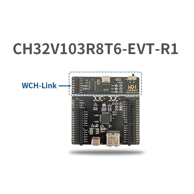 Placa de desarrollo CH32V103, placas de evaluación de microcontrolador CH32V103R8T6 de depurador WCH-Link integrado