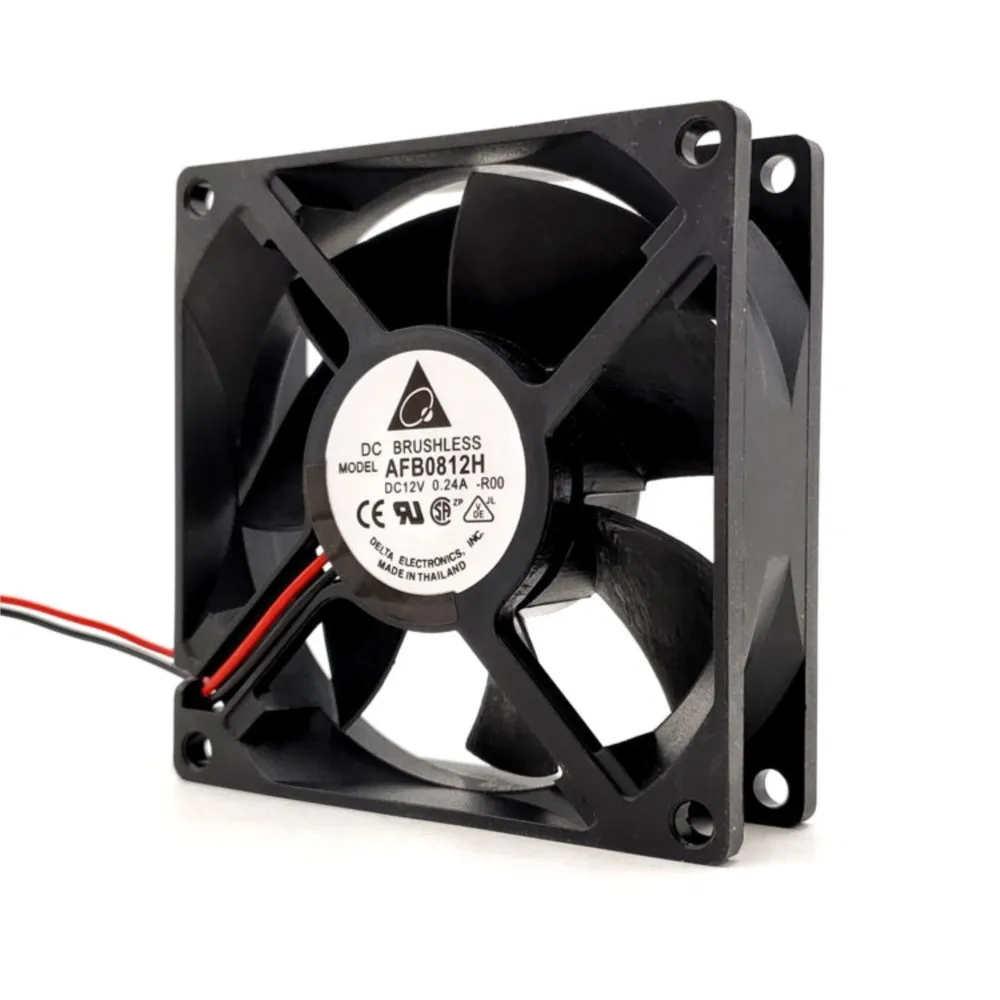 Para Delta AFB0812H-F00 80x80x25mm 12V 0.24A ventilador de refrigeración de chasis de alto flujo de aire de doble bola - imagen 3