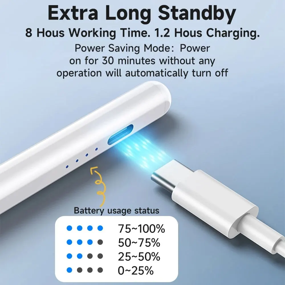 Lápiz de rechazo de palma para iPad, Stylus para Apple Pencil 2, iPad Pro Mini 6 Air 2022, 2021, 2020, 2019, 2018 - imagen 3