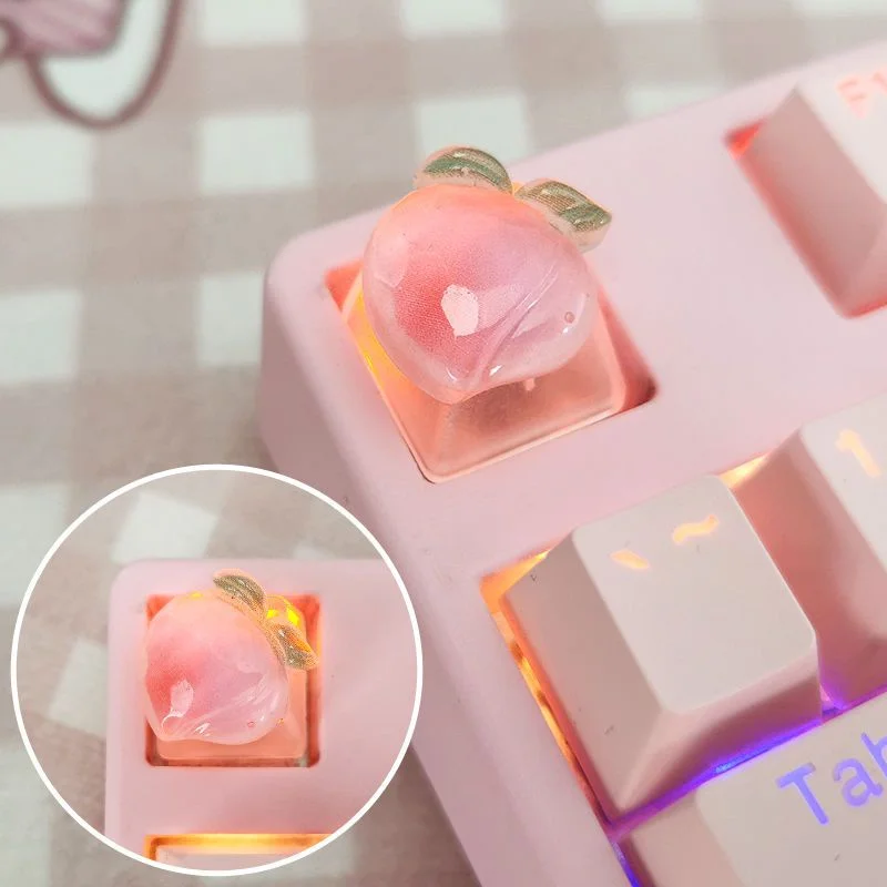 Keycap translúcido de frutas para Teclado mecánico de eje cruzado, Rosa especial, fresa, melocotón, suplemento ESC R4, nuevo - imagen 3